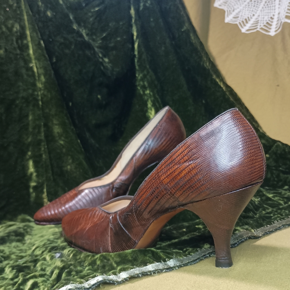 Vintage Reptile Skin Heels Size 7